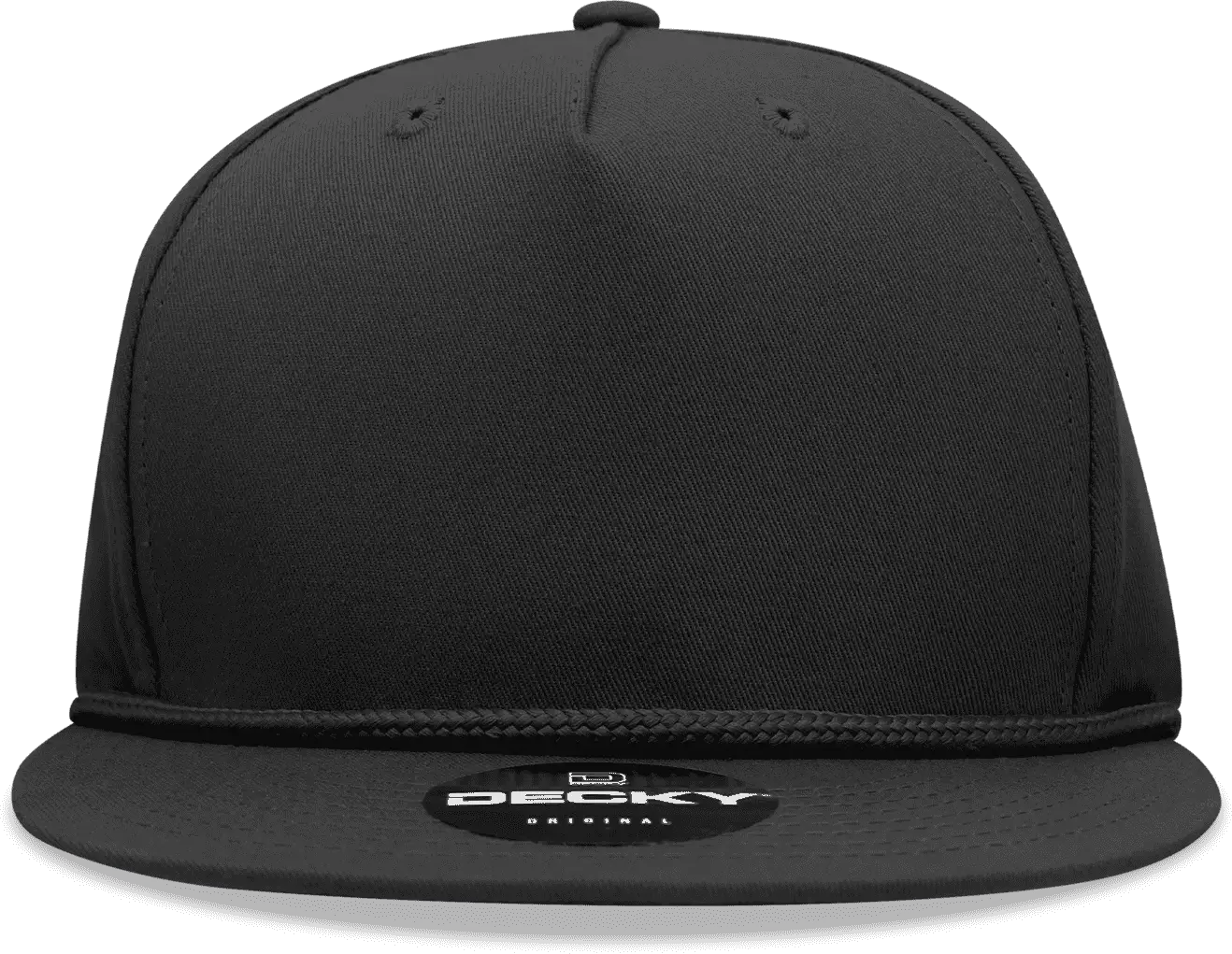 Decky 1041 Classic Flat Bill Golf Cap - Black - one Size Fits Most