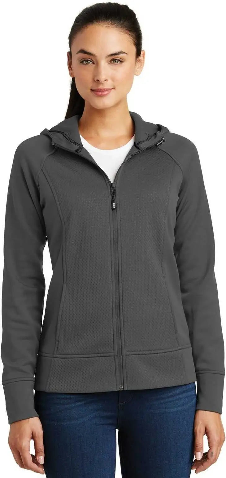 Sport-tek Lst295 Ladies Rival Tech Fleece Full-zip Hooded Jacket - Iron Gray