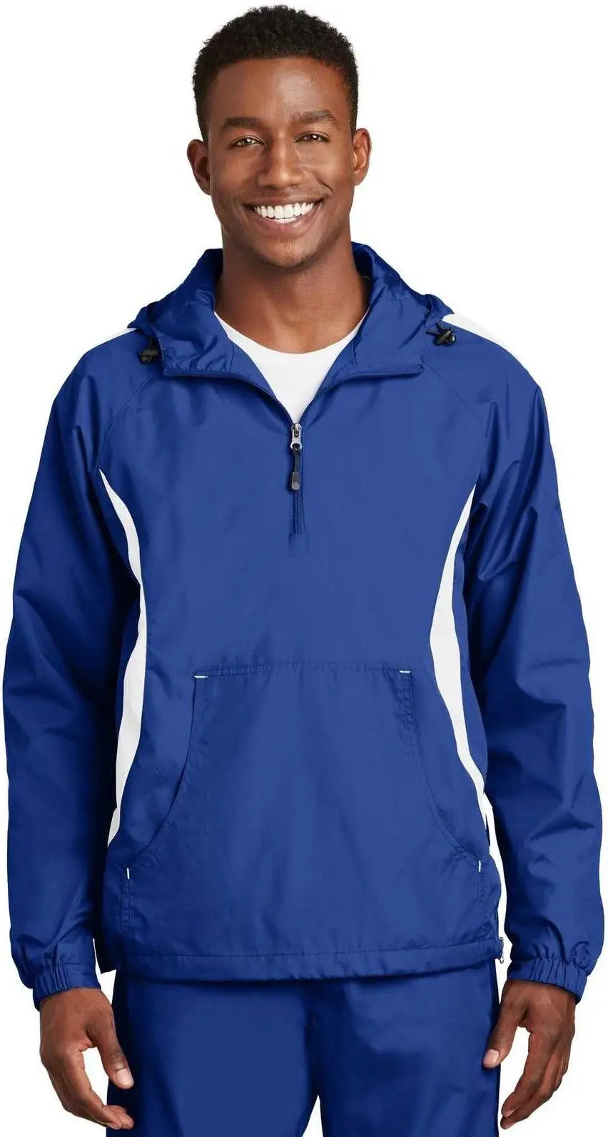 Sport-tek Jst63 Colorblock Raglan Anorak - True Royal White