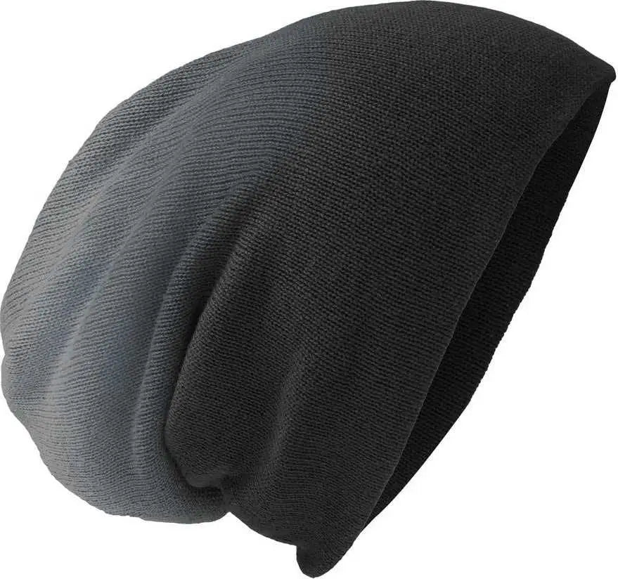 District Dt618 Slouch Beanie - Black Dip Dye - Dark Gray / one Size Fits Most