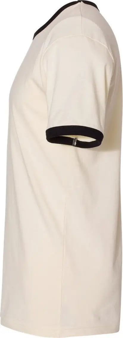 Next Level 3604 Retro Ringer Cotton T-shirt - Natural - Black