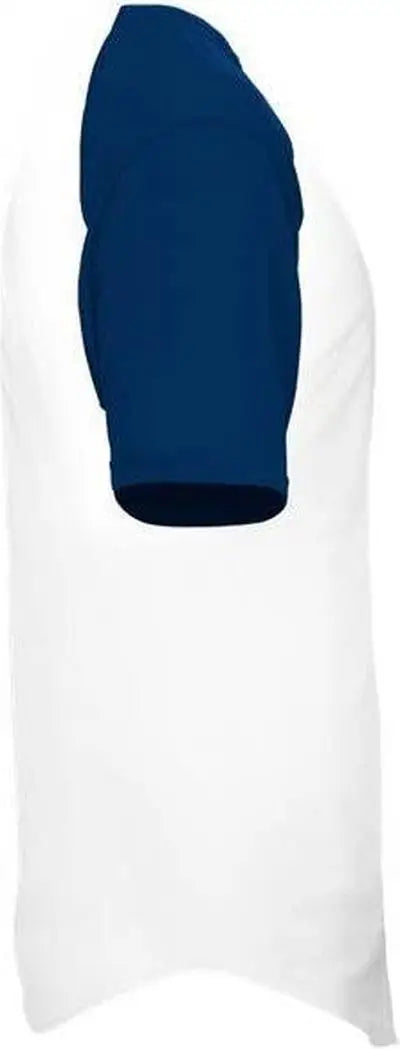 Badger Sport 495000 Tri-blend Full Button Tee - White Navy