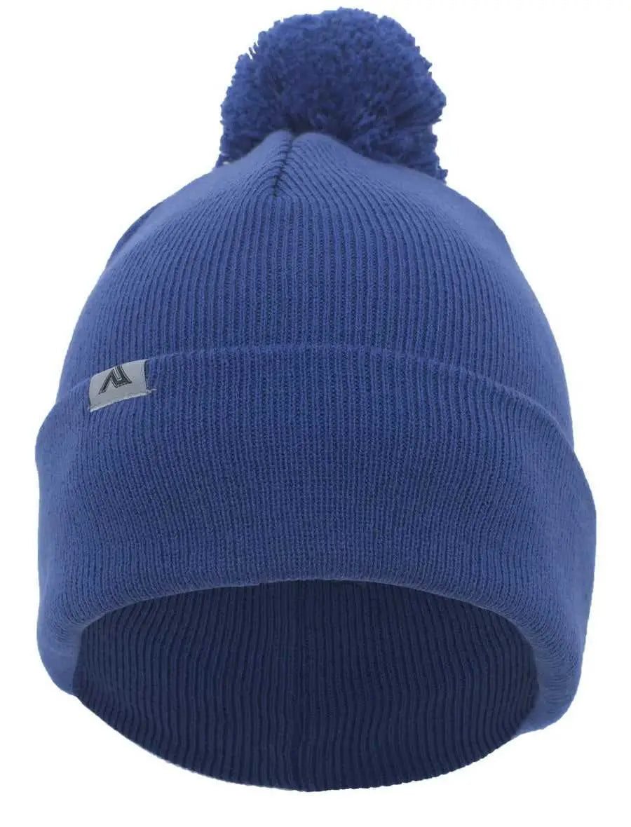 Pacific Headwear 641k Pom-pom Cuff Beanie - Royal - 7’’ - 7 7/8’’