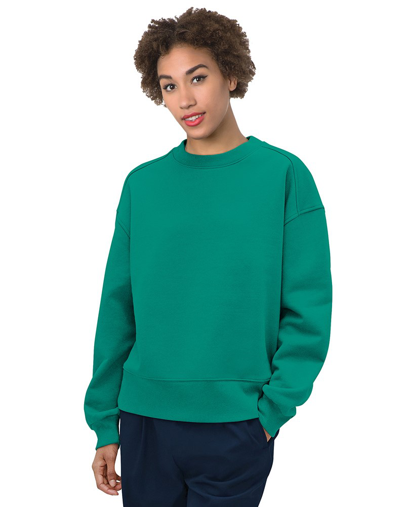 Bayside 7702 Women's USA-Made Fleece Crewneck Sweatshirt - Kelly Green