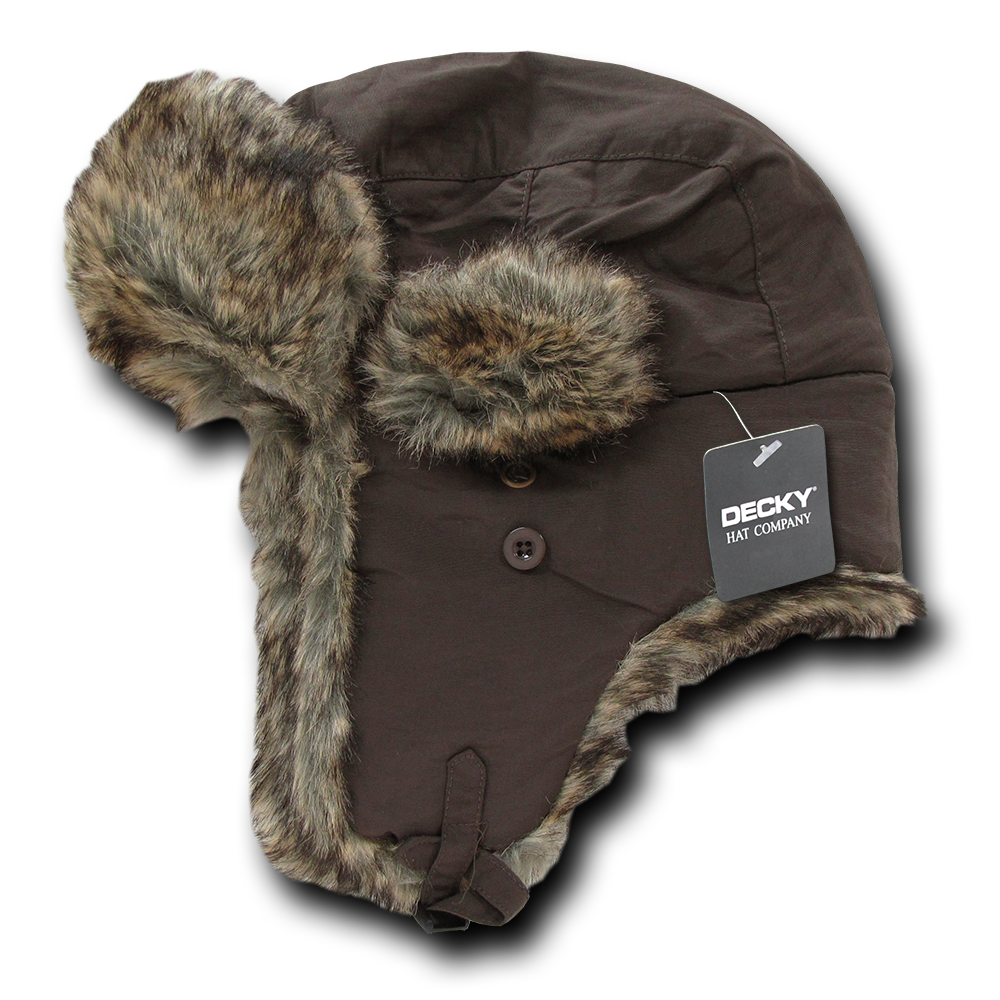 Decky 777 Faux Fur Aviator Hat - Brown