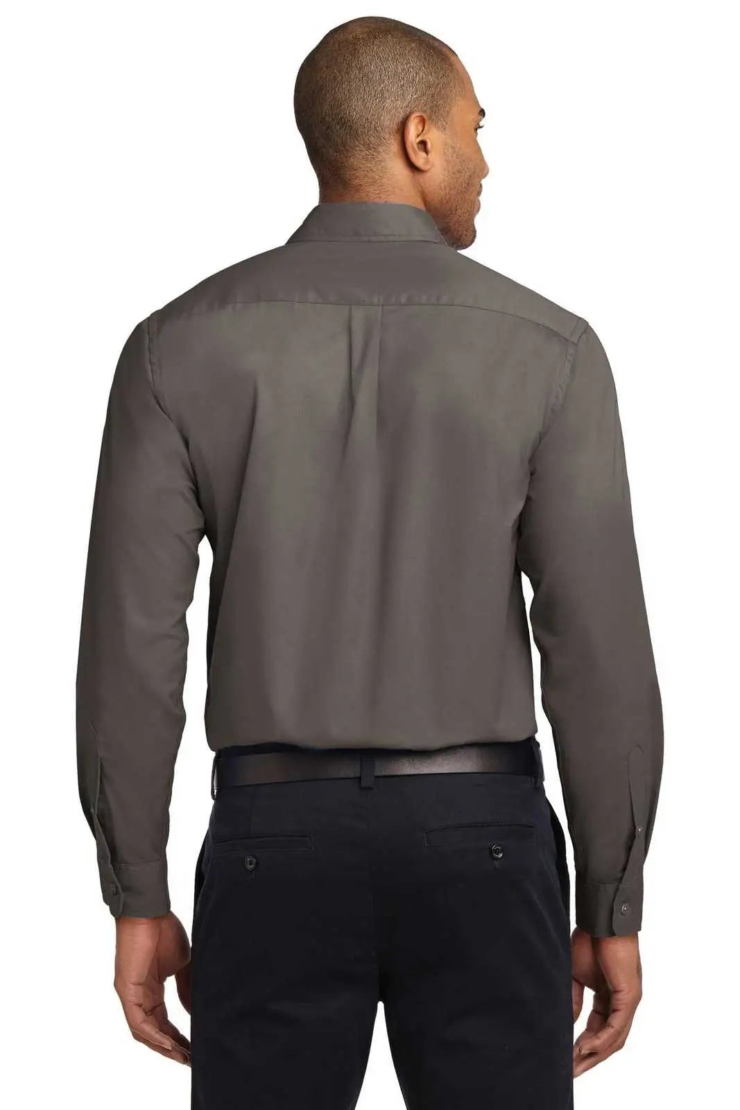 Port Authority S608es Extended Size Long Sleeve Easy Care Shirt - Bark