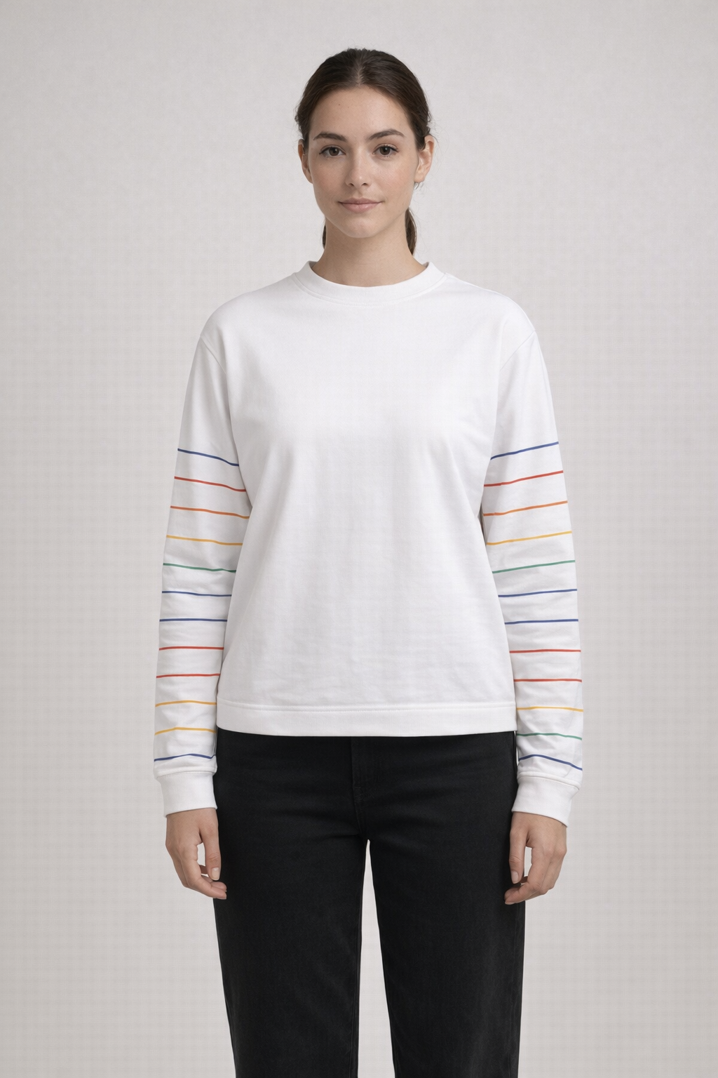 Rainbow Stripe MOOD & VIBE LADIES STRIPE CREW