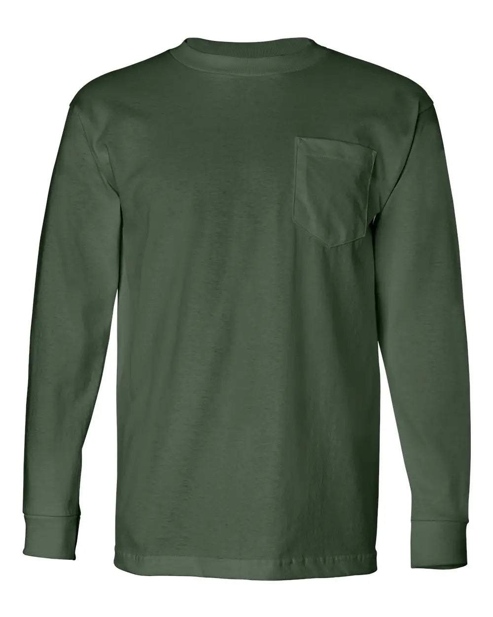 Bayside 8100 Usa-made Long Sleeve Pocket T-shirt - Forest Green
