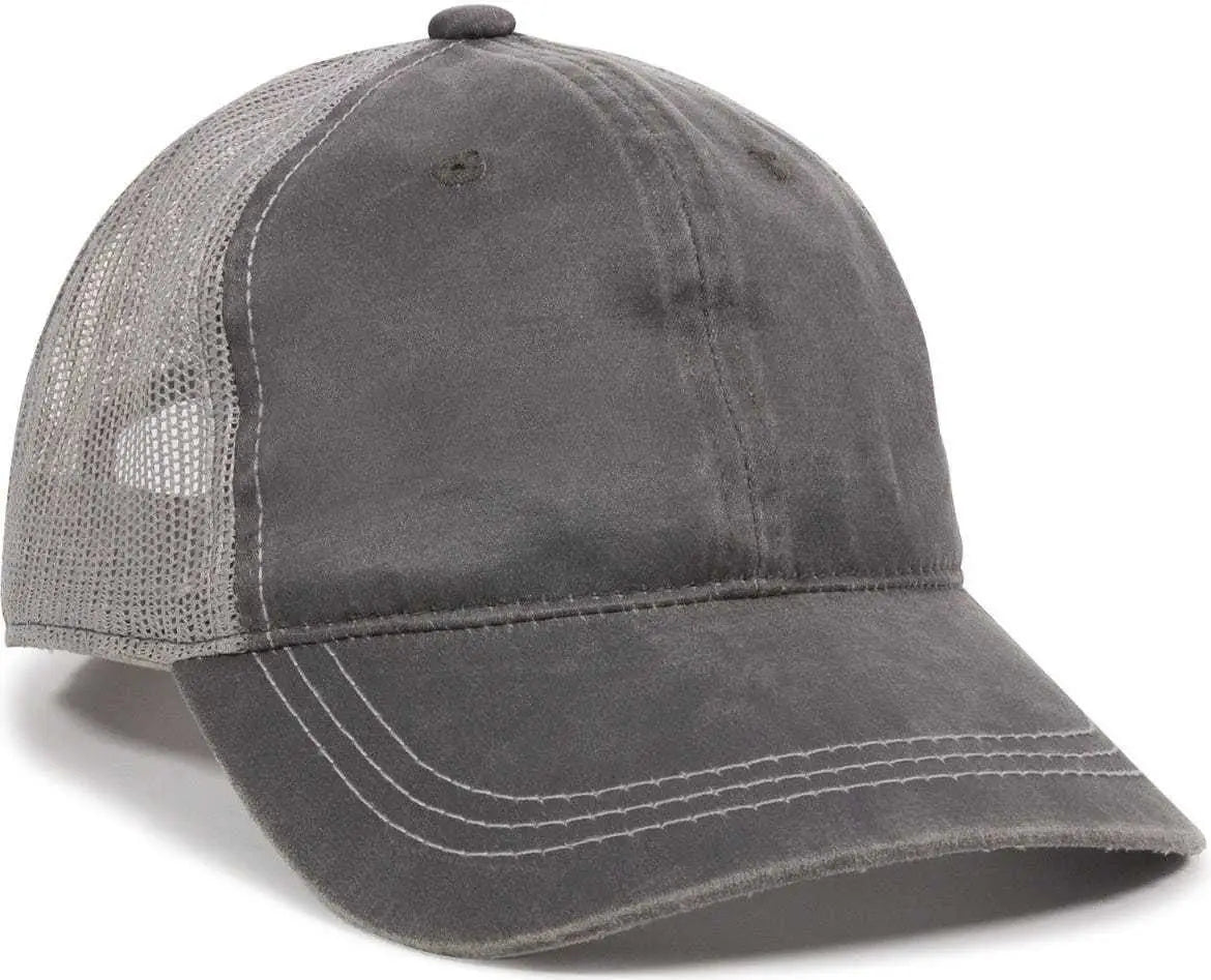 Oc Sports Hpd-610m Adjustable Mesh Back Cap - Charcoal Light Grey - Dark Gray / 6 7/8’’ - 7 1/2’’