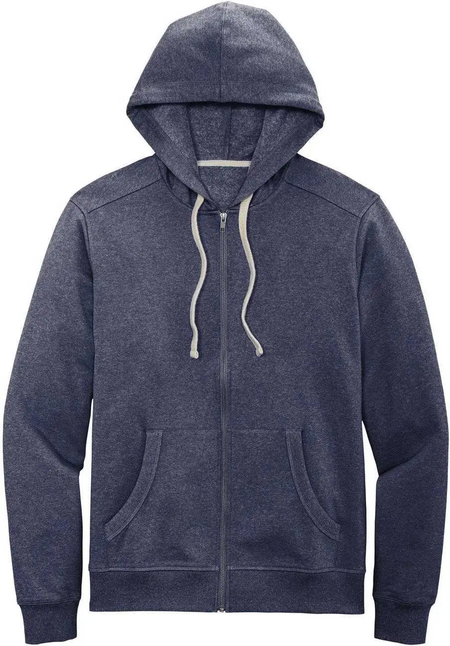District Dt8102 Re-fleece Full-zip Hoodie - Heathered Navy