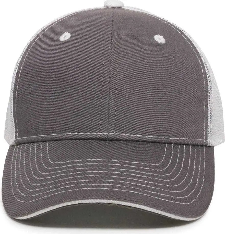 Oc Sports Gwt-101m Adjustable Mesh Back Cap - Charcoal White - Dark Gray / 6 7/8’’ - 7 1/2’’