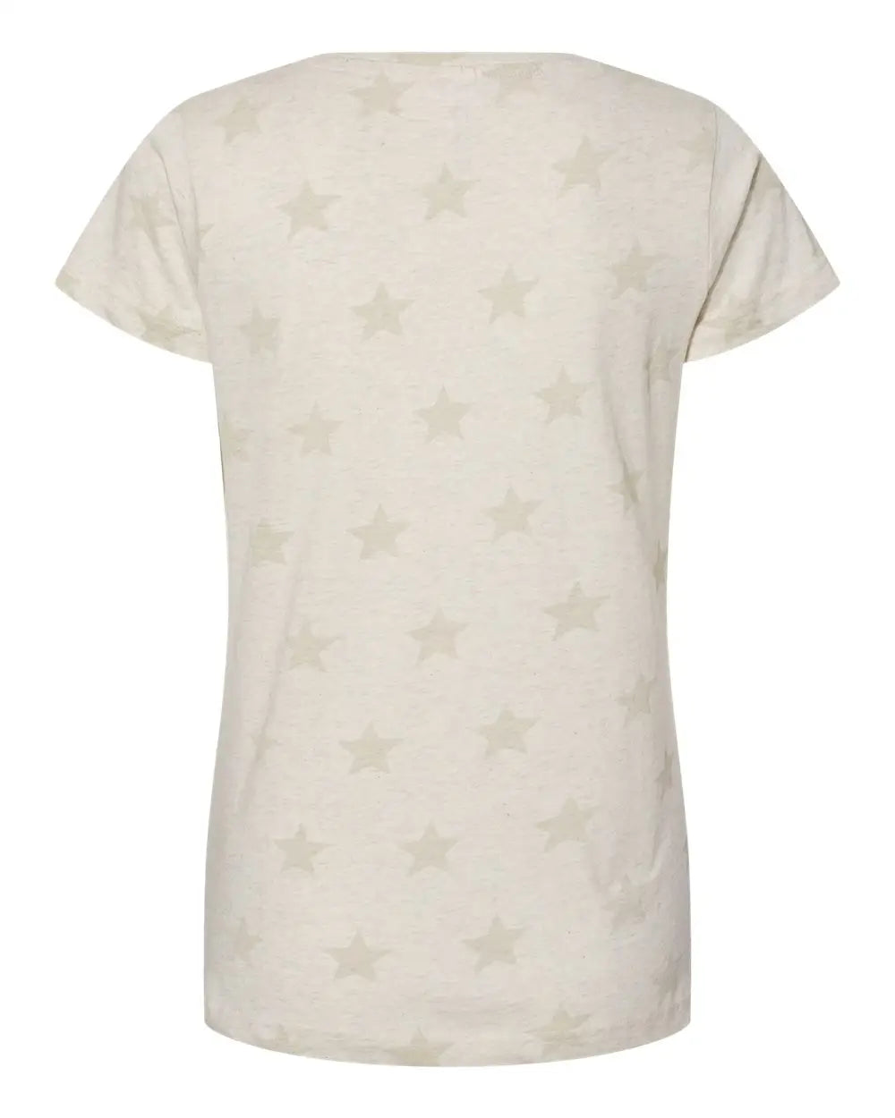 Code Five 3629 Women’s Star Print Scoop Neck Tee - Natural Heather - Gray / s