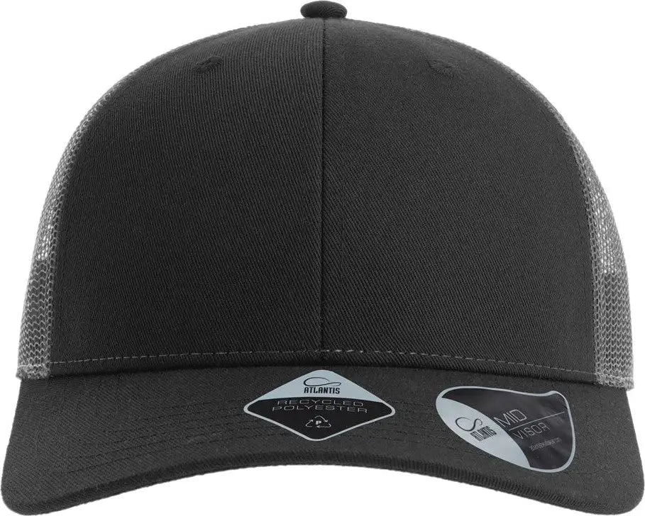 Atlantis Headwear Bryce Sustainable Trucker Cap - Black Dark Grey - Gray / one Size Fits Most