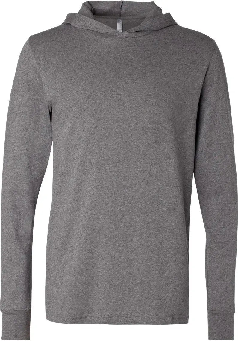 Bella + Canvas 3512 Jersey Hooded Long Sleeve Tee - Deep Heather