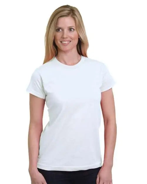 Bayside 5850 Women’s Usa-made Fine Jersey T-shirt - White - s