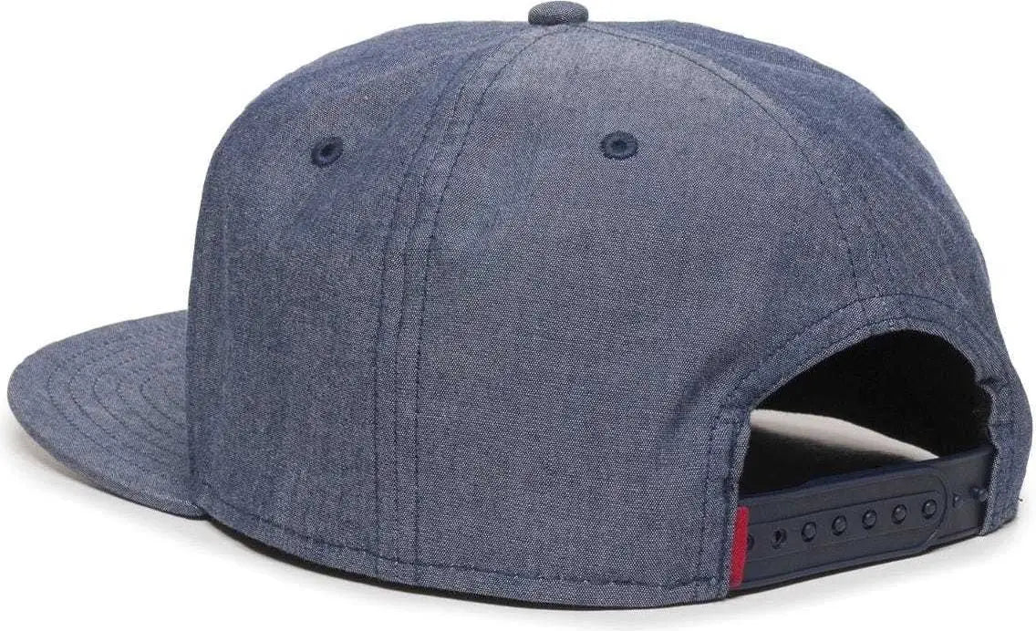 Oc Sports Redlbl105 Adjustable Flat Bill Heathered Cap - Navy - 6 7/8’’ - 7 1/2’’