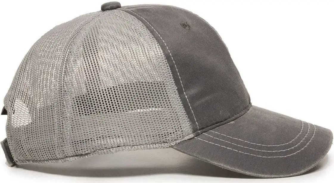 Oc Sports Hpd-610m Adjustable Mesh Back Cap - Charcoal Light Grey - Dark Gray / 6 7/8’’ - 7 1/2’’