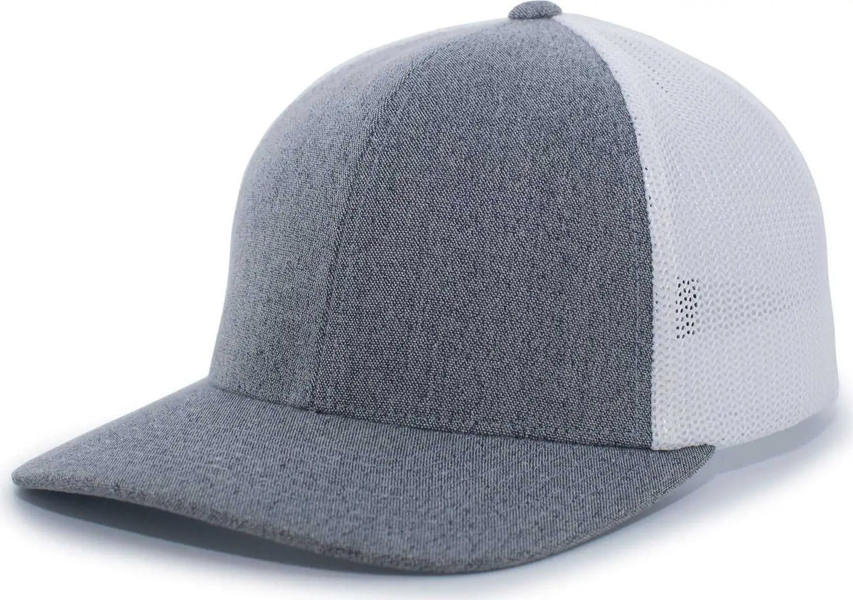 Pacific Headwear 405 Heather Flexfit Trucker Cap - Gray White - 6 1/2’’ - 7’’
