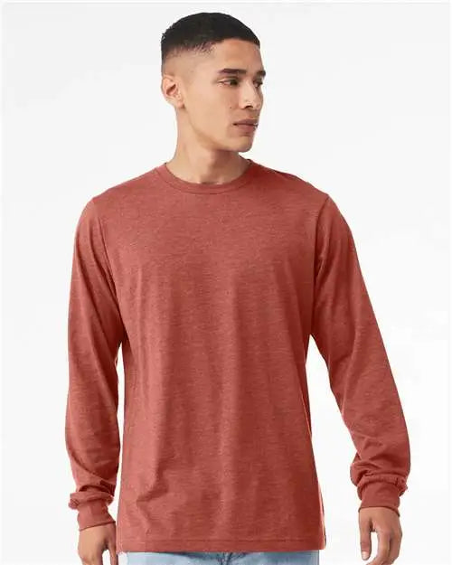 Bella + Canvas 3501cvc Heather Cvc Long Sleeve Tee - Clay