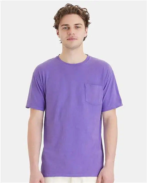 Comfortwash by Hanes Gdh150 Garment-dyed Pocket T-shirt - Lavender - s