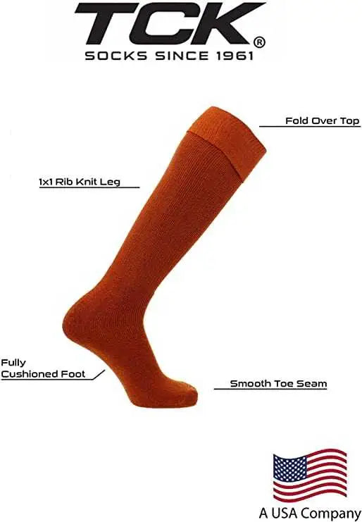 Tck Multisport Acrylic Knee High Tube Socks - Texas Orange