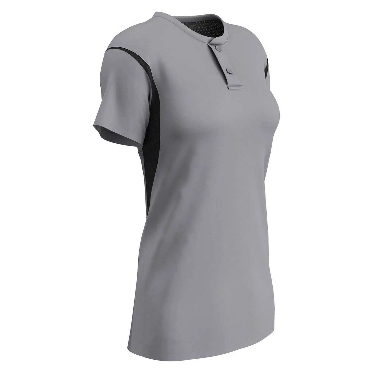 Champro Bs28 Girls/ladies Legacy 2-button Softball Jersey - Gray Black