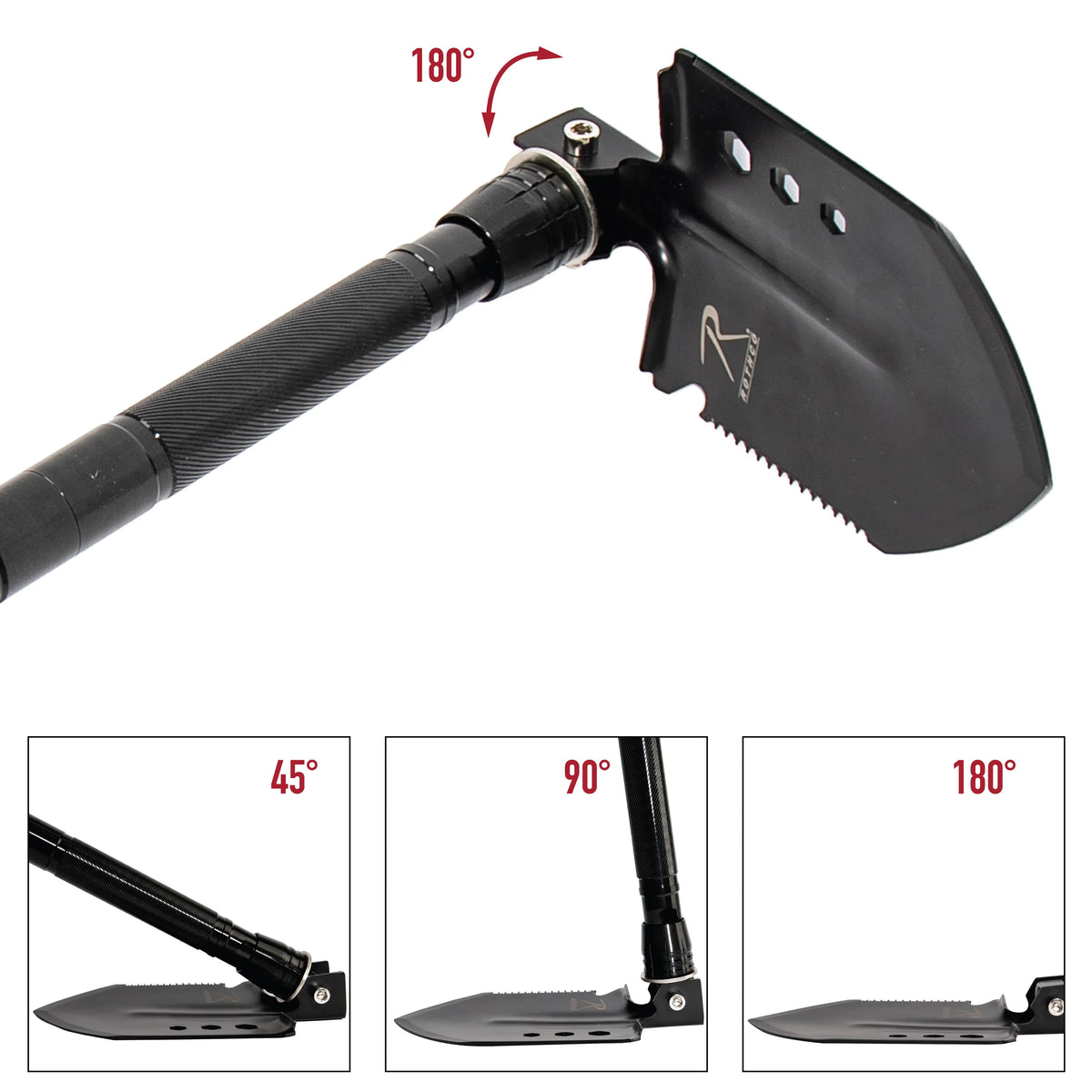 8-in-1 Multi-tool Survival Shovel / Portable Camping Entrenching Tool - Stainless Steel