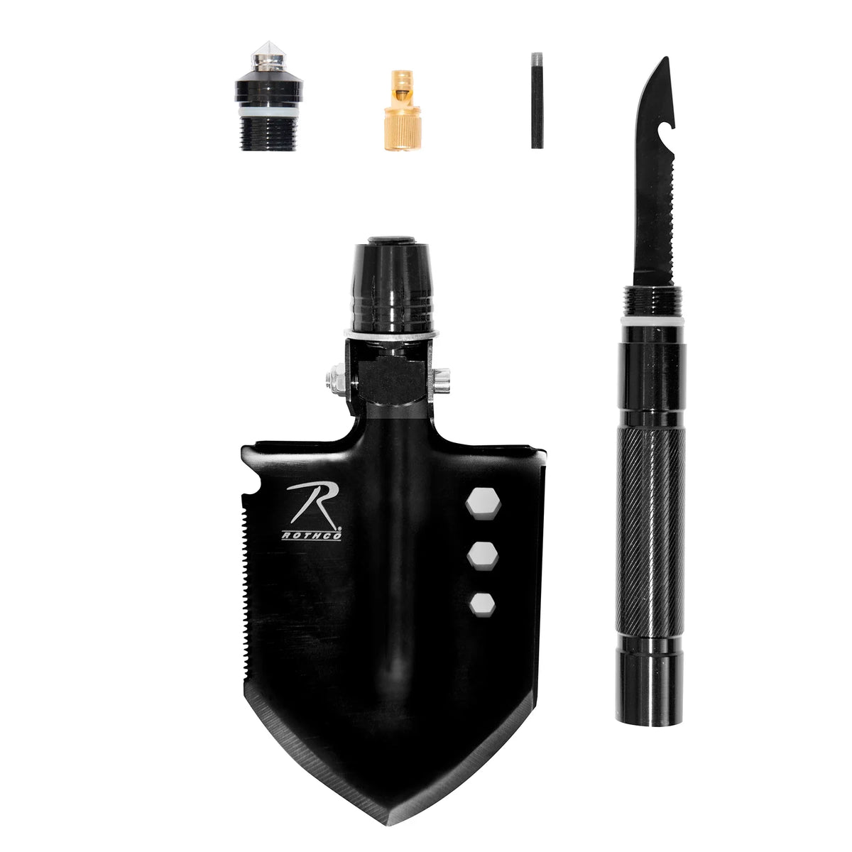 8-in-1 Multi-tool Survival Shovel / Portable Camping Entrenching Tool - Stainless Steel