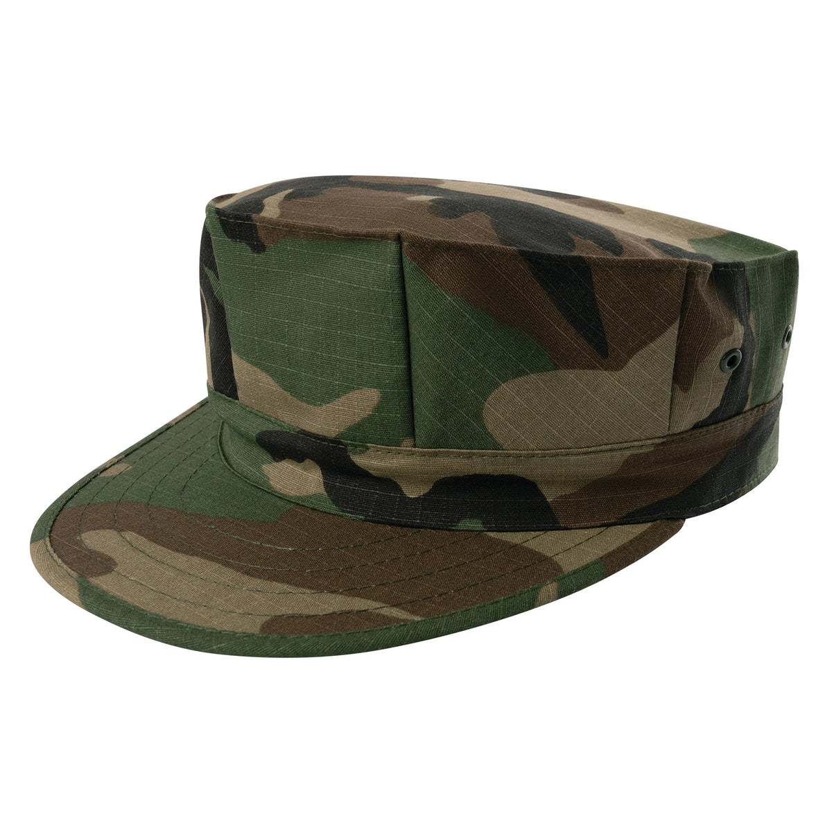 8 Point Military Cap - Woodland Camo / s