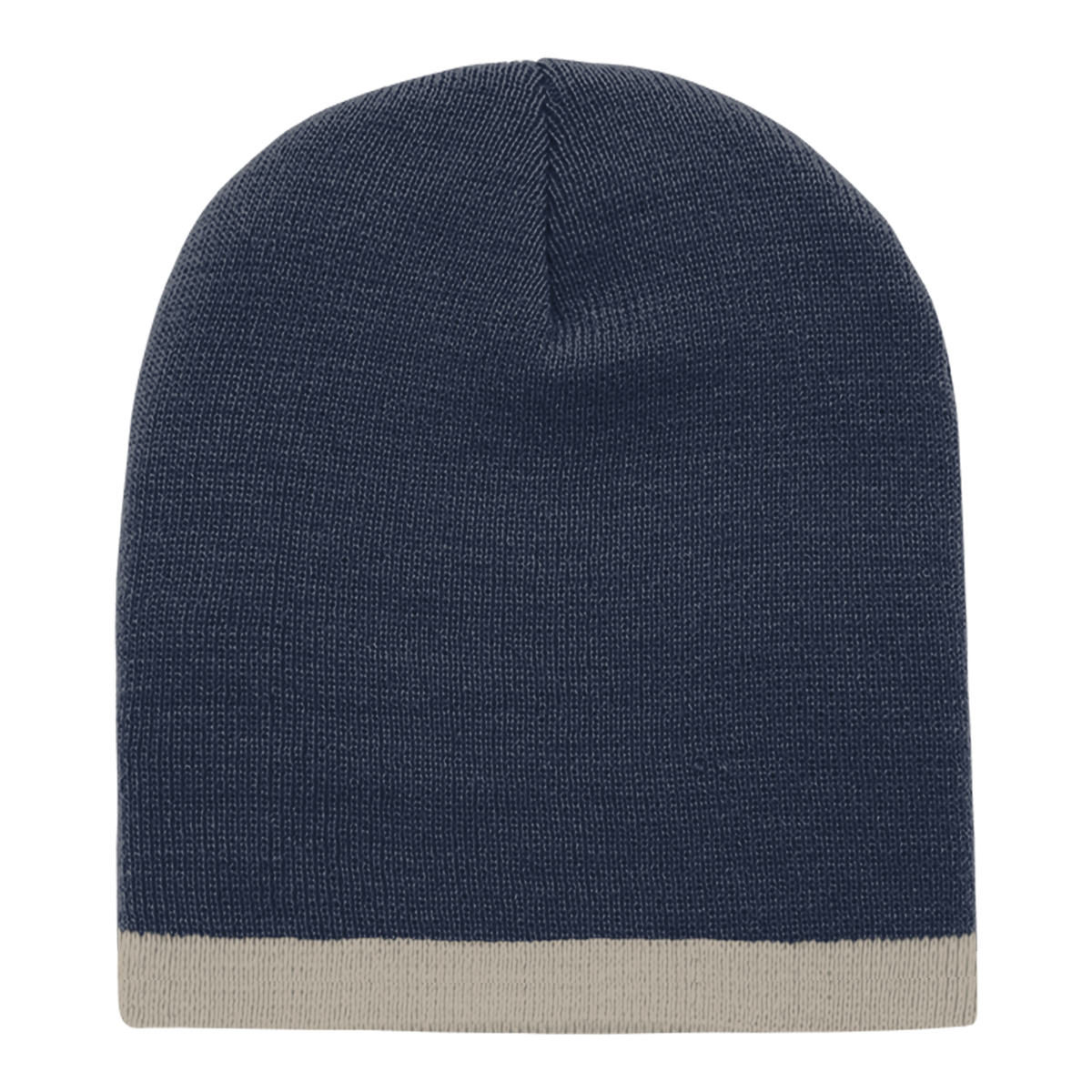 Decky 8007 Acrylic/Polyester Striped Short Beanie - Navy Khaki