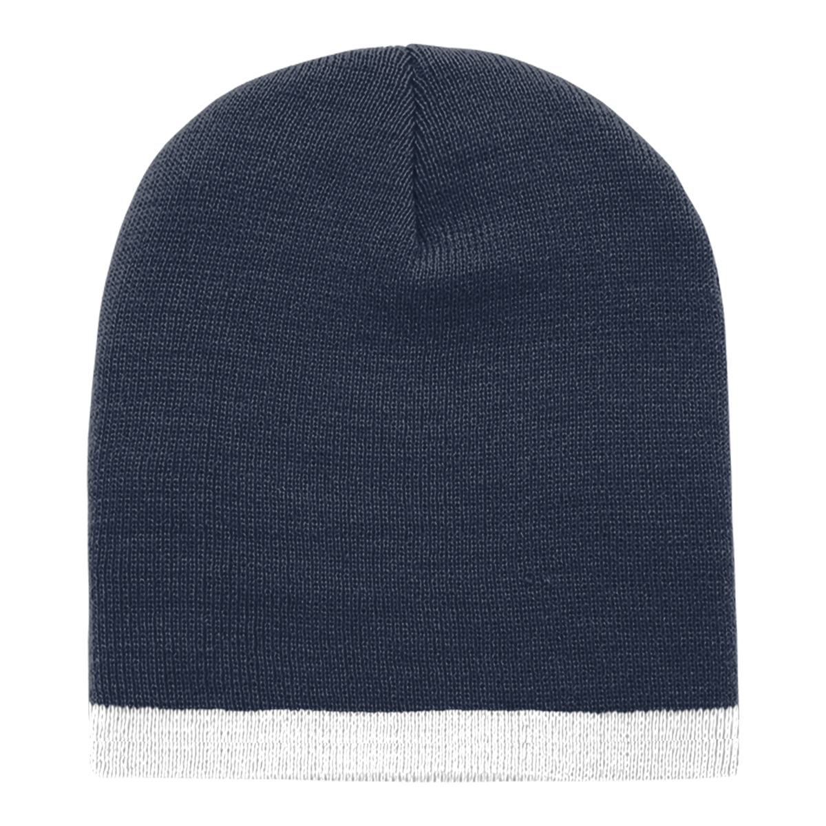 Decky 8007 Acrylic/Polyester Striped Short Beanie - Navy White