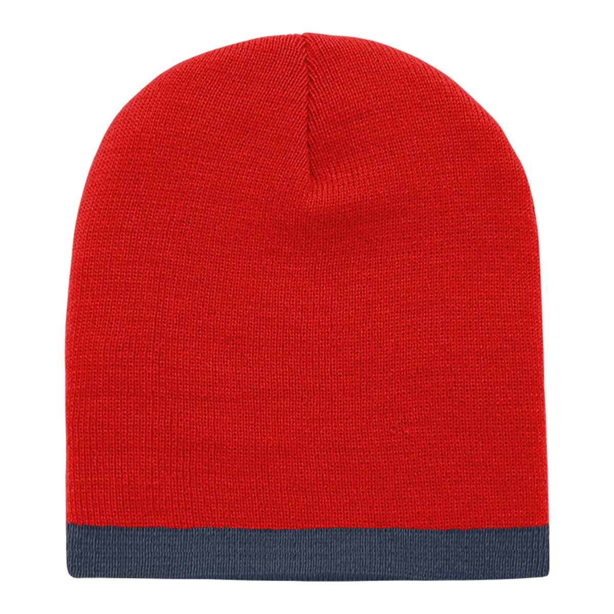 Decky 8007 Acrylic/Polyester Striped Short Beanie - Red Navy
