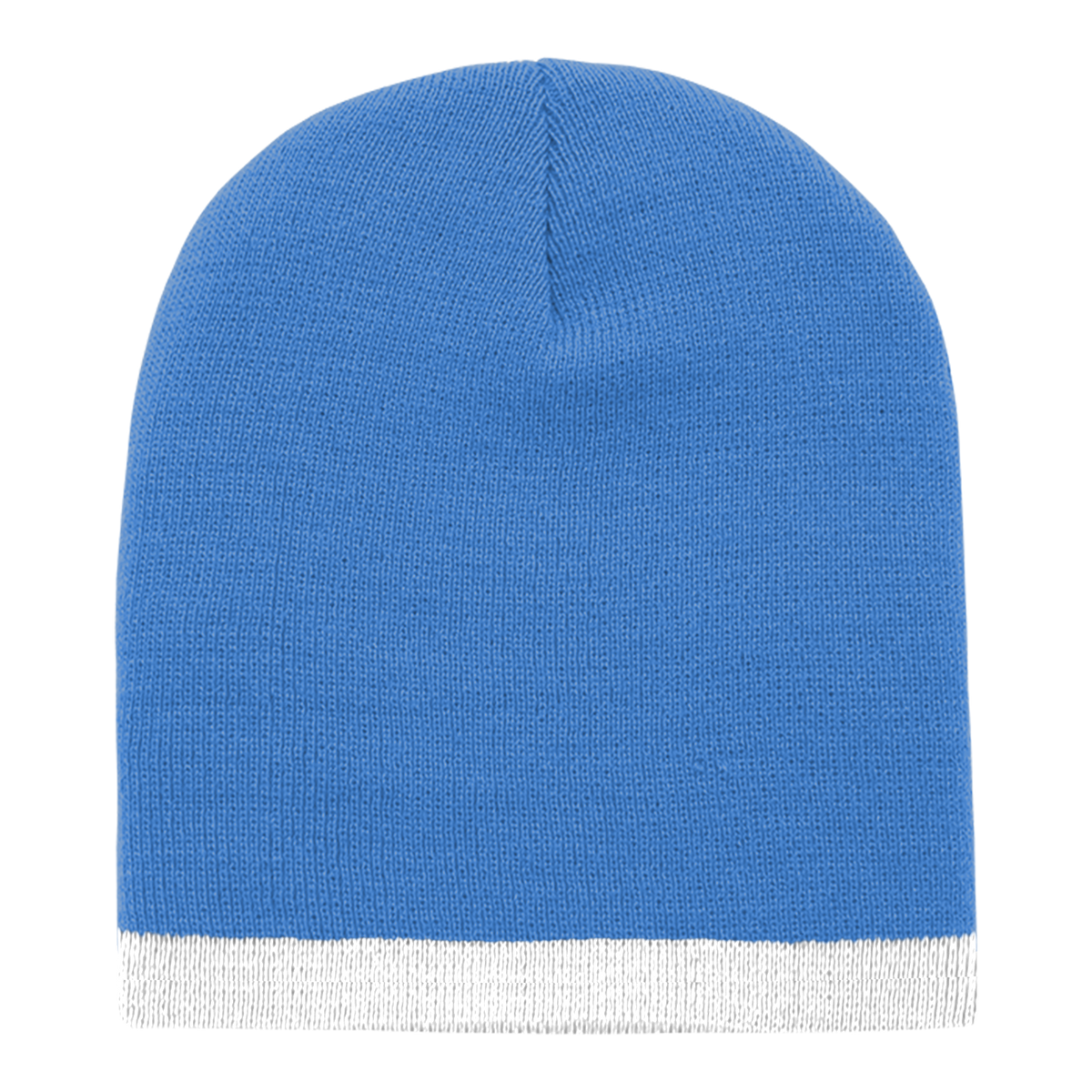 Decky 8007 Acrylic/Polyester Striped Short Beanie - Sky White