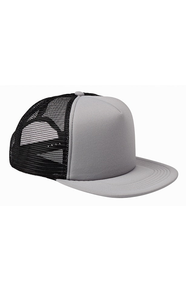 Big Accessories BX030 Foam Front Trucker Cap - Steel  Black