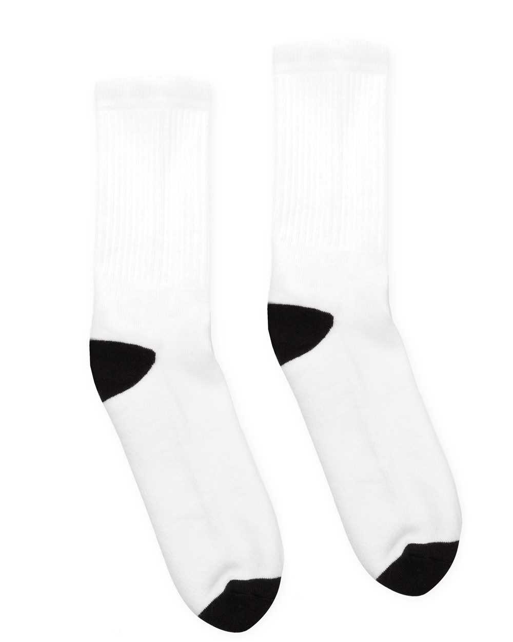Socco DTG100 USA-Made Crew Socks for DTG - White - HIT a Double - 1