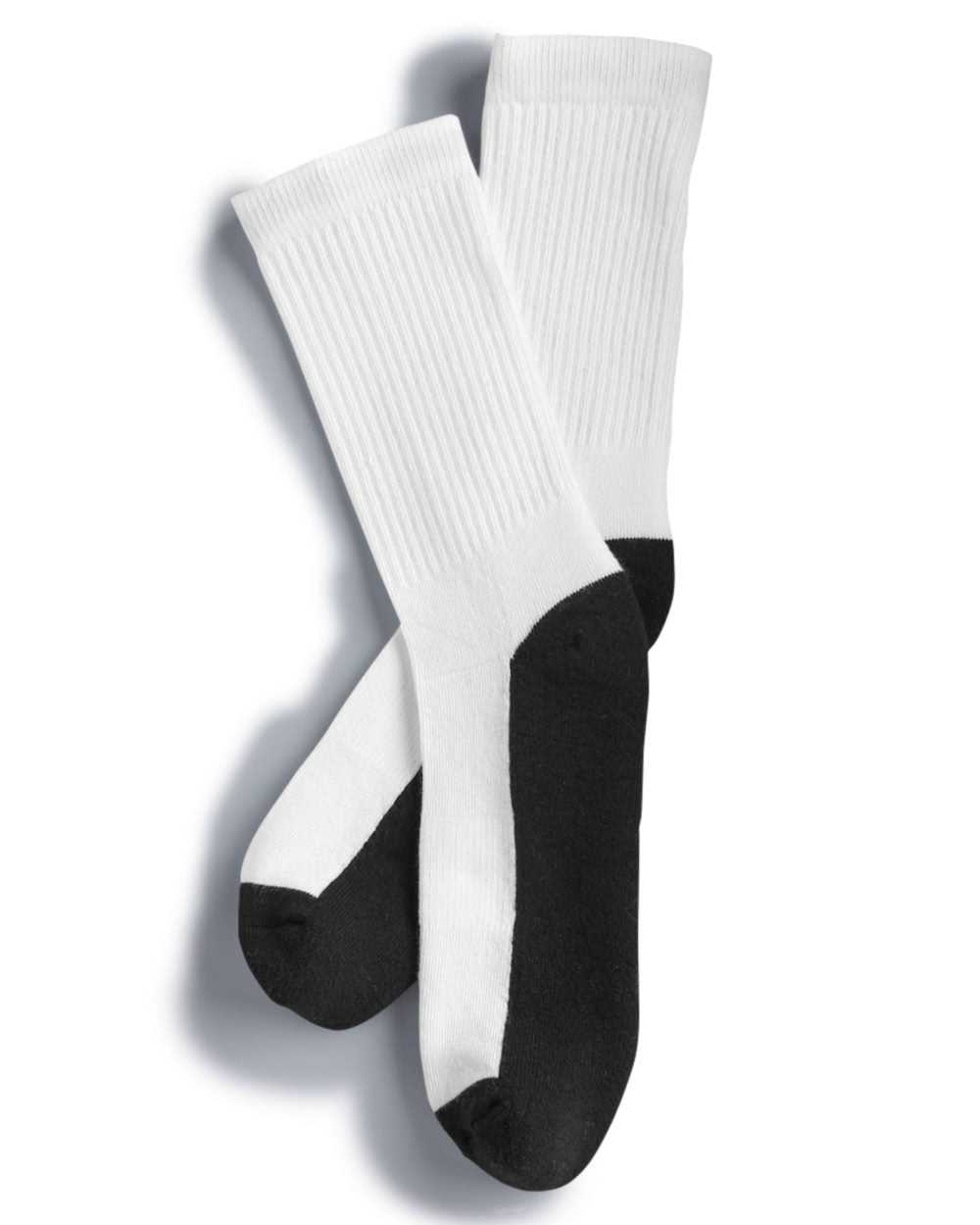 Socco SUB100 USA-Made Crew Socks for Sublimation - White - HIT a Double - 1
