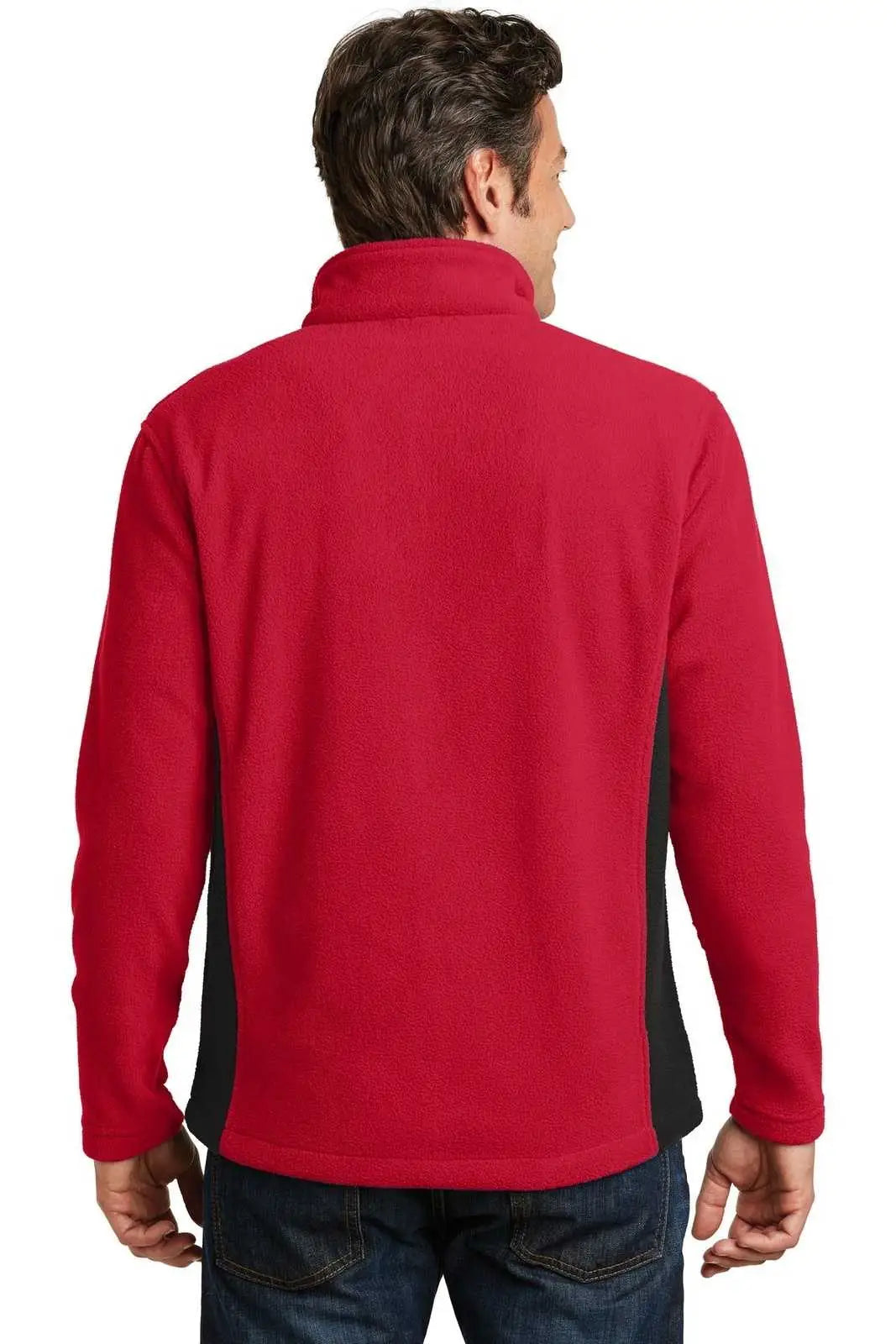 Port Authority F216 Colorblock Value Fleece Jacket - Rich Red Black
