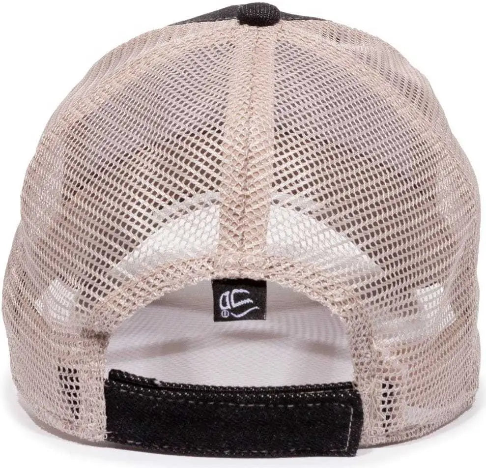 Oc Sports Dn-200m Adjustable Mesh Back Cap - Black Denim Putty - Sand / 6 7/8’’ - 7 1/2’’