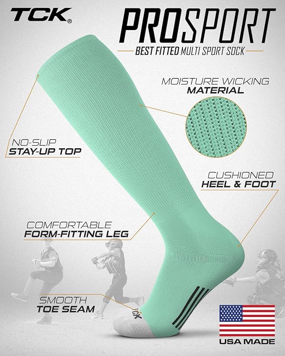 TCK Prosport Performance Knee High Tube Socks - Mint - HIT a Double - 1