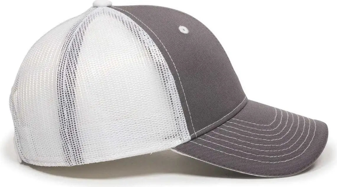 Oc Sports Gwt-101m Adjustable Mesh Back Cap - Charcoal White - Dark Gray / 6 7/8’’ - 7 1/2’’