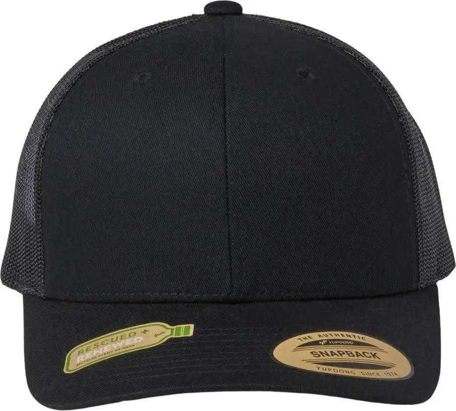 Yp Classics 6606r Sustainable Retro Trucker Cap - Black - one Size Fits Most