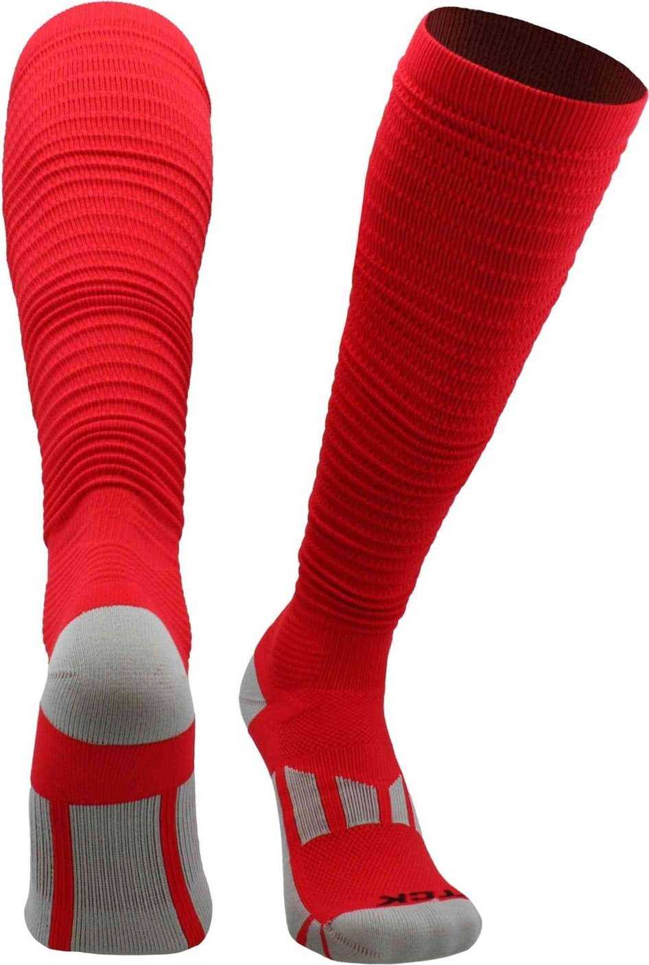 TCK Crunch Football Knee High Socks - Scarlet - HIT a Double - 1