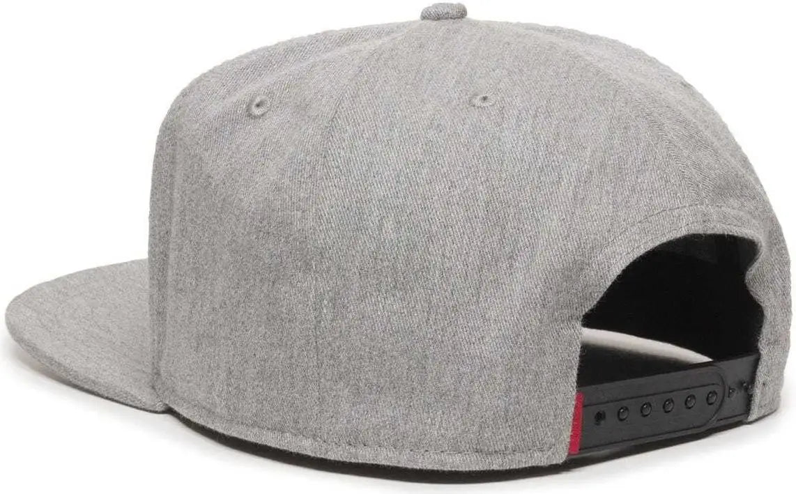 Oc Sports Redlbl102 Adjustable Flat Bill Heathered Cap - Grey - Gray / 6 7/8’’ - 7 1/2’’
