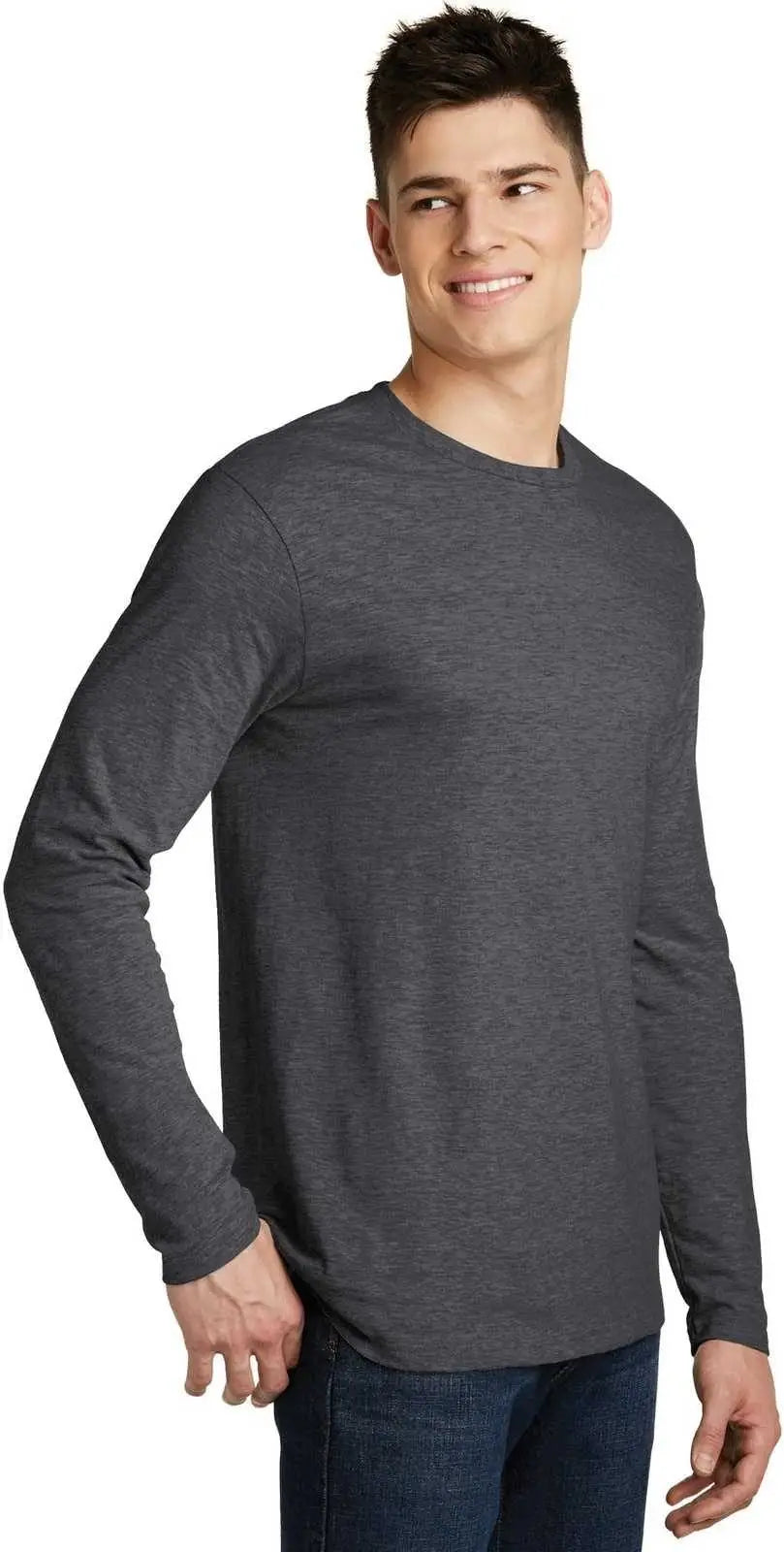 District Dt6200 Very Important Tee Long Sleeve - Heathered Charcoal