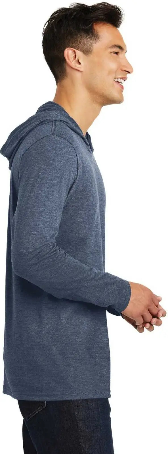 District Dm139 Perfect Tri Long Sleeve Hoodie - Navy Frost