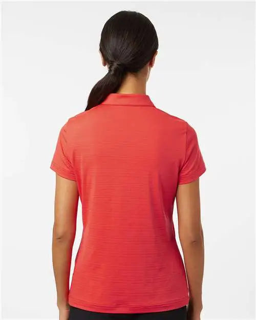 Adidas A707 Women’s Textured Stripe Polo - Bright Red