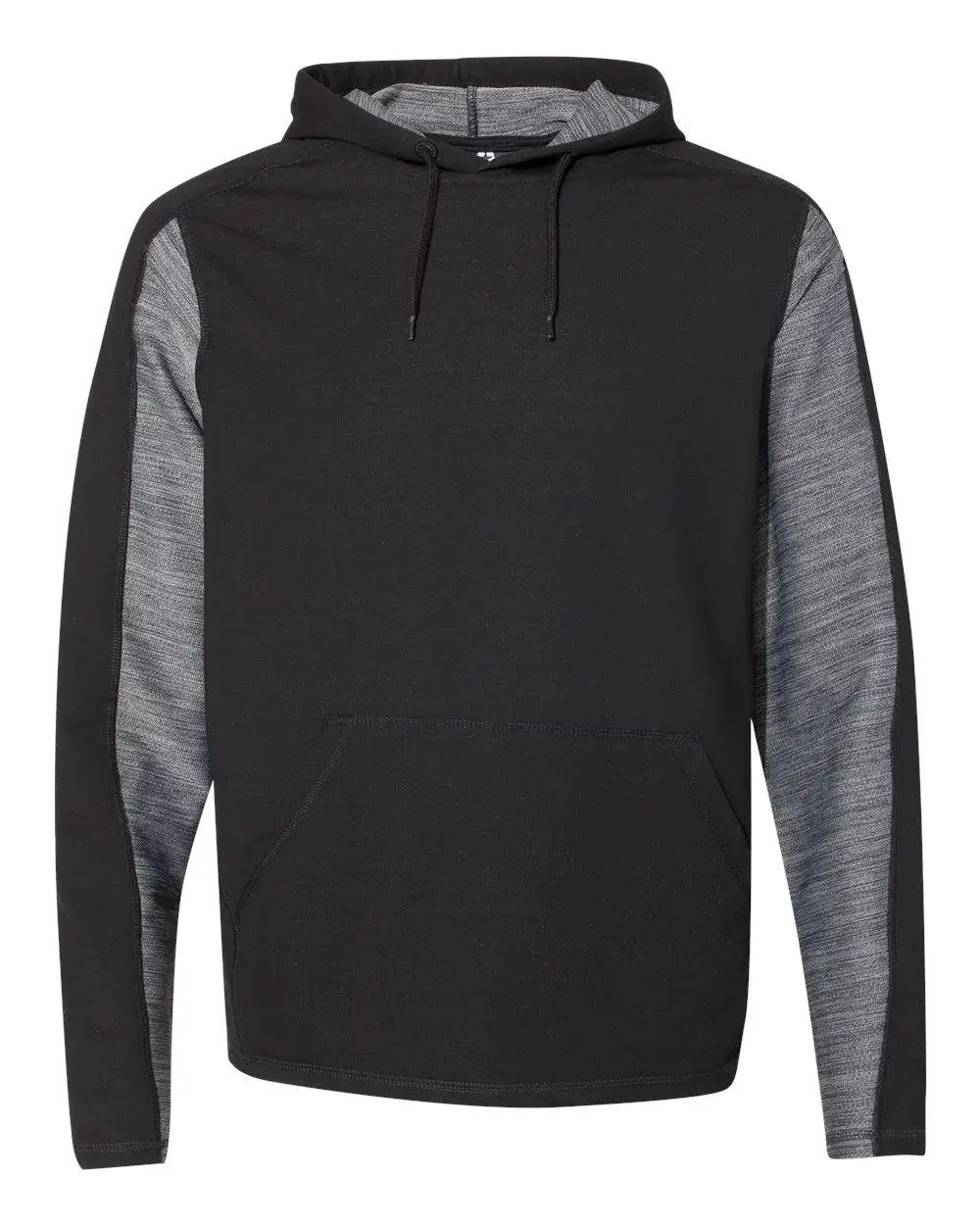 J. America 8435j Omega Stretch Hooded Pullover - 8435 - Black Triblend - Adult s