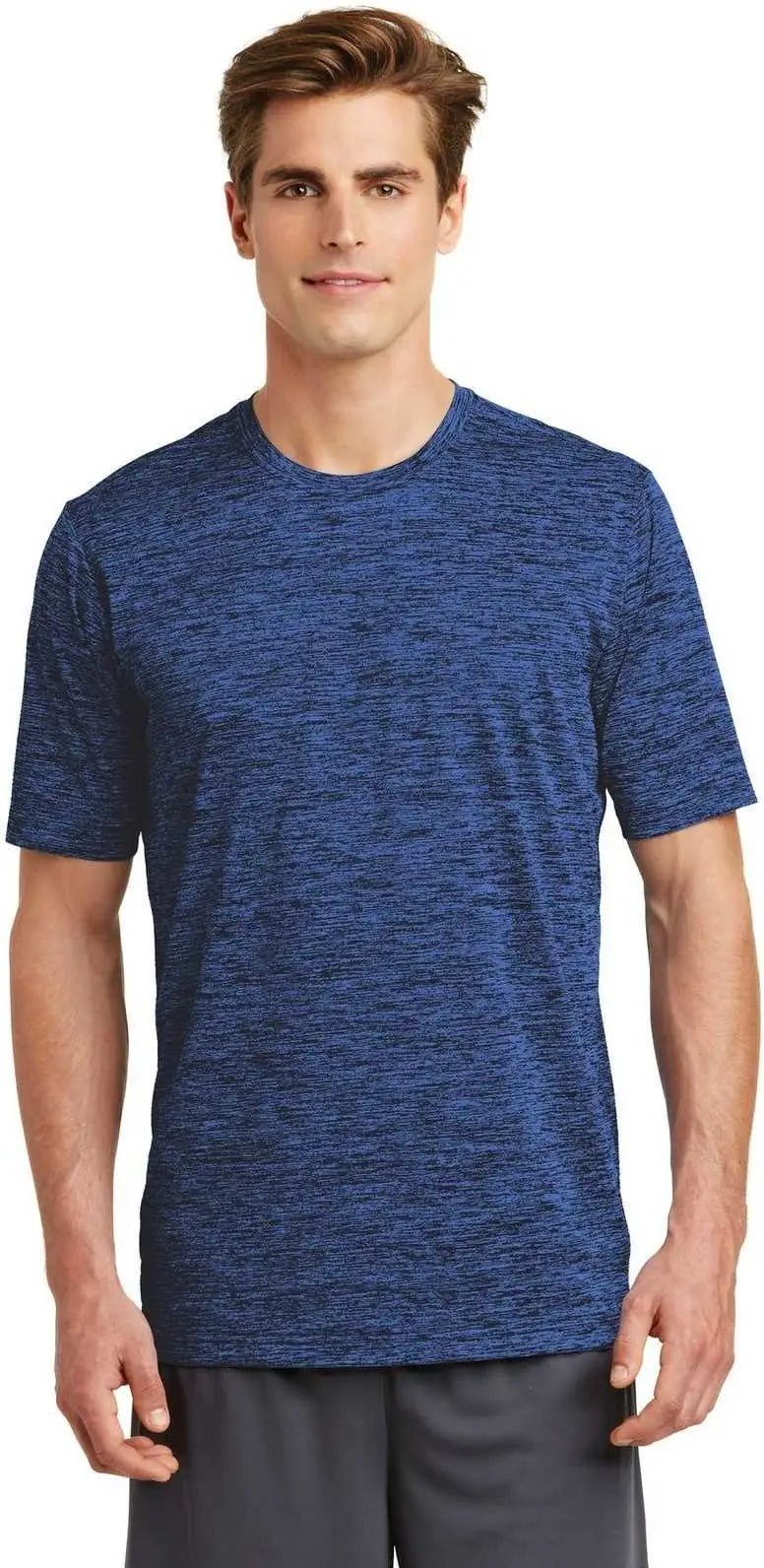 Sport-tek St390 Posicharge Electric Heather Tee - Dark Royal-black