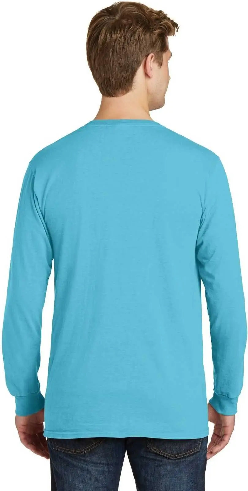 Port & Company Pc099lsp Beach Wash Garment-dyed Long Sleeve Pocket Tee - Tidal Wave