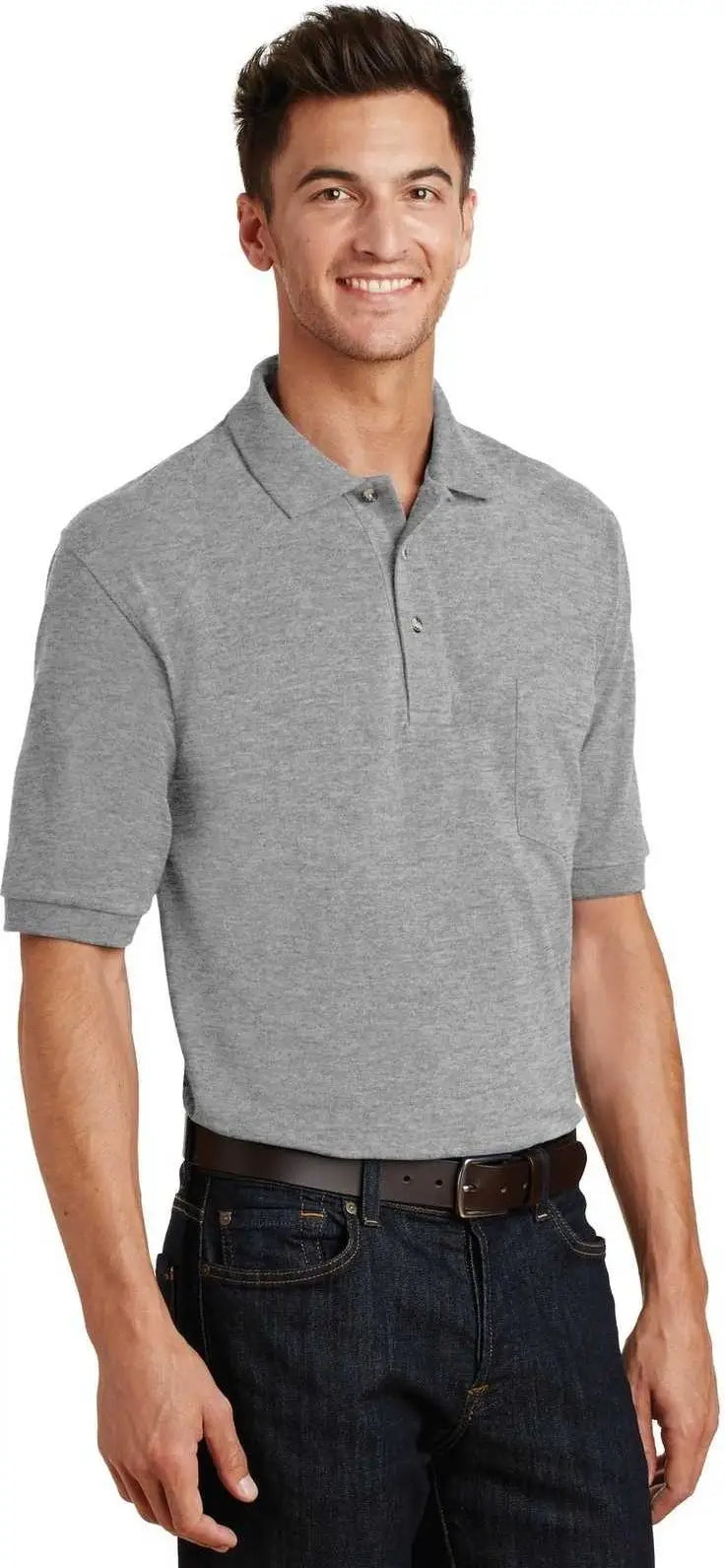 Port Authority K420p Heavyweight Cotton Pique Polo with Pocket - Oxford